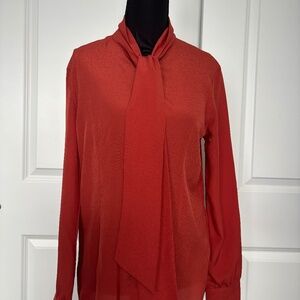 Spiegel-brand vintage Tie Neck Blouse in Russet size 8